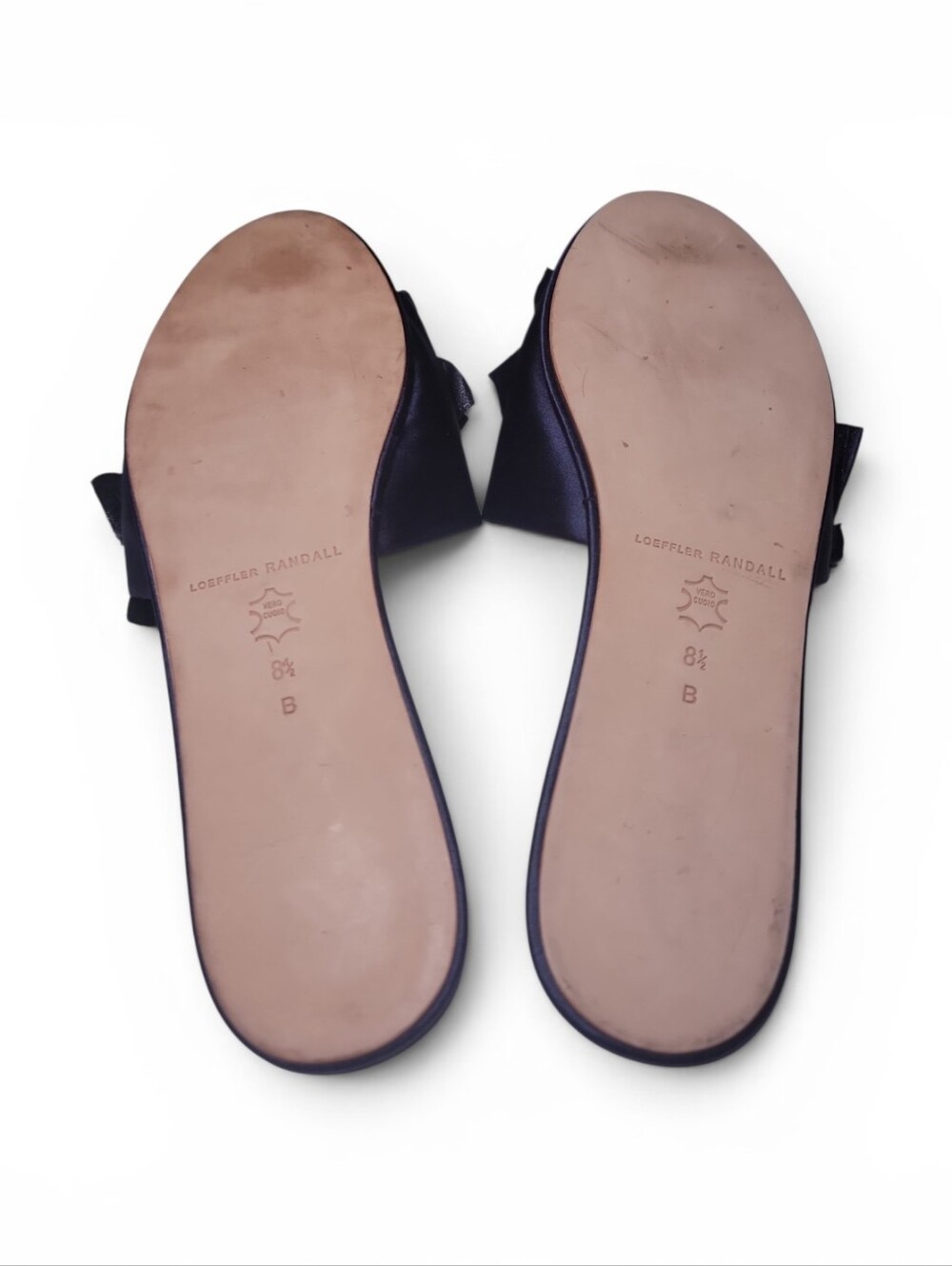 LOEFFLER RANDALL Rey Satin Ruffled Flat Sandals, Eclipse - Picture 4 of 4